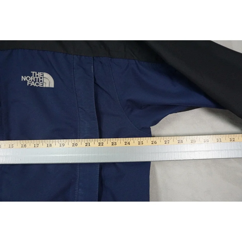 The North Face HyVent Jacket Men XL Navy Blue Lined Full Zip Hooded Rain Outdoor